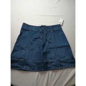 Abercrombie & Fitch Mini Skirt Demin Lace Up Women Size 4 NWT Y2K Blue
